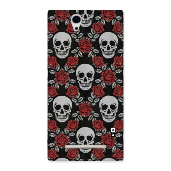 Grey Skulls Back Case for Sony Xperia C3