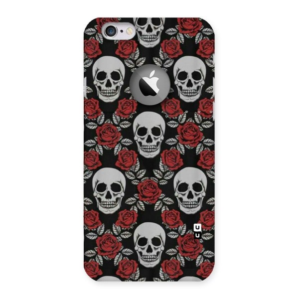 Grey Skulls Back Case for iPhone 6 Logo Cut