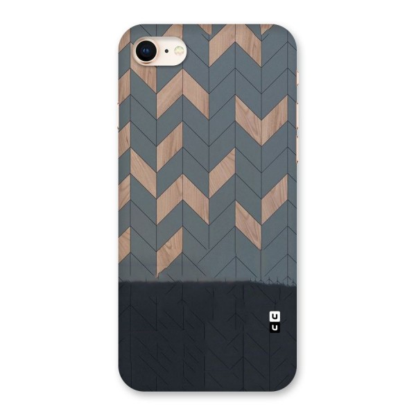Greyish Wood Design Back Case for iPhone 8