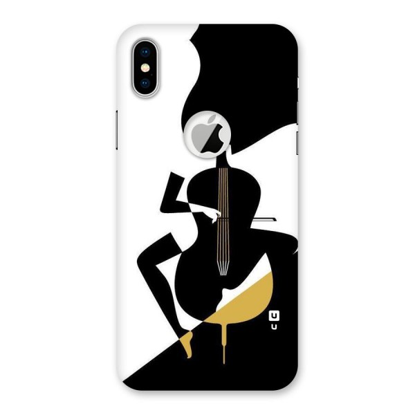 Guitar Women Back Case for iPhone XS Logo Cut