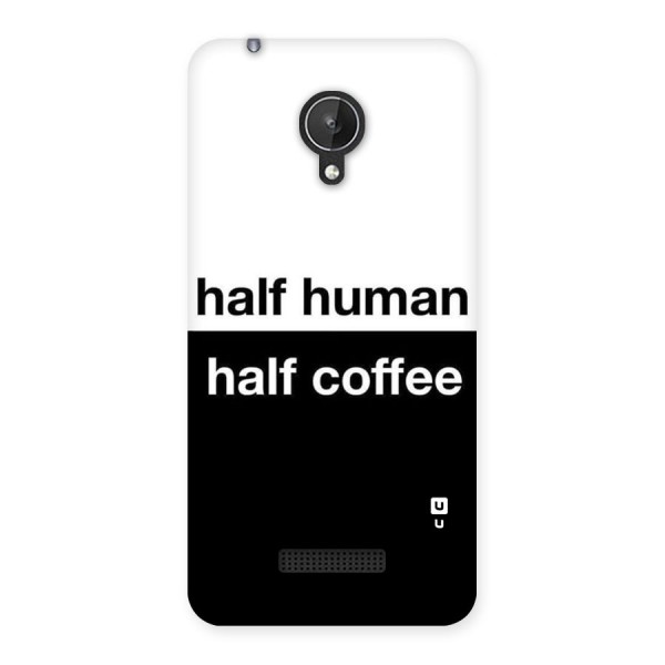 Half Human Half Coffee Back Case for Micromax Canvas Spark Q380