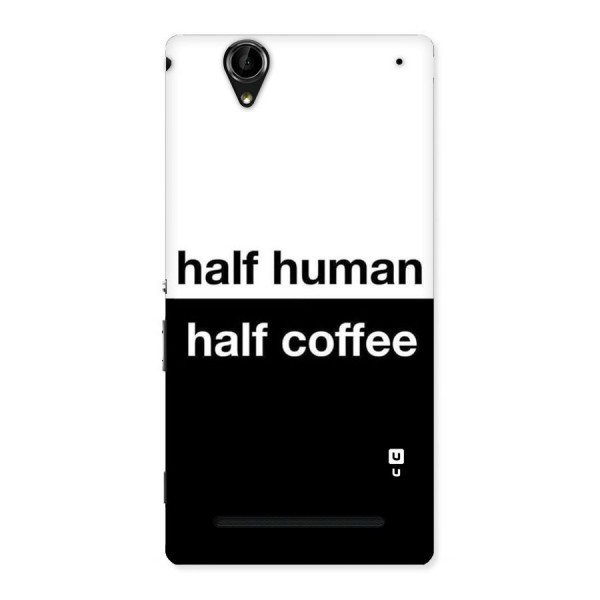 Half Human Half Coffee Back Case for Sony Xperia T2