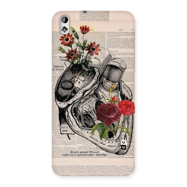 Heart Newspaper Back Case for HTC Desire 816g