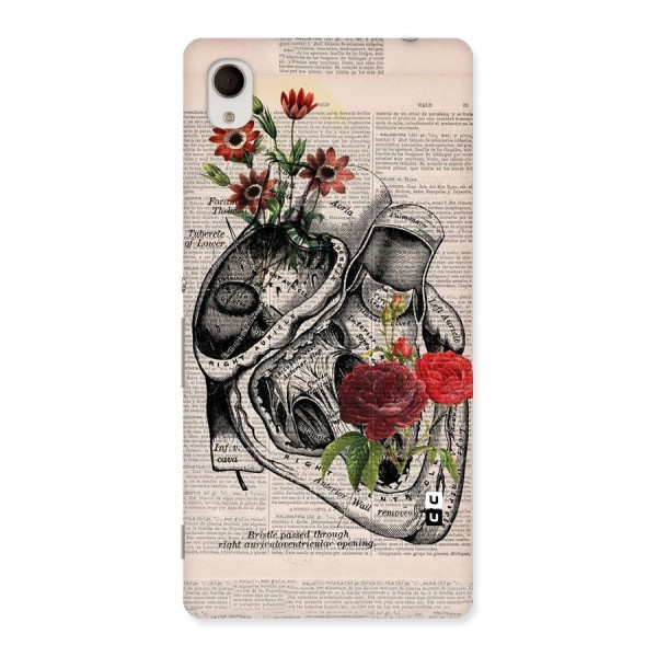 Heart Newspaper Back Case for Sony Xperia M4