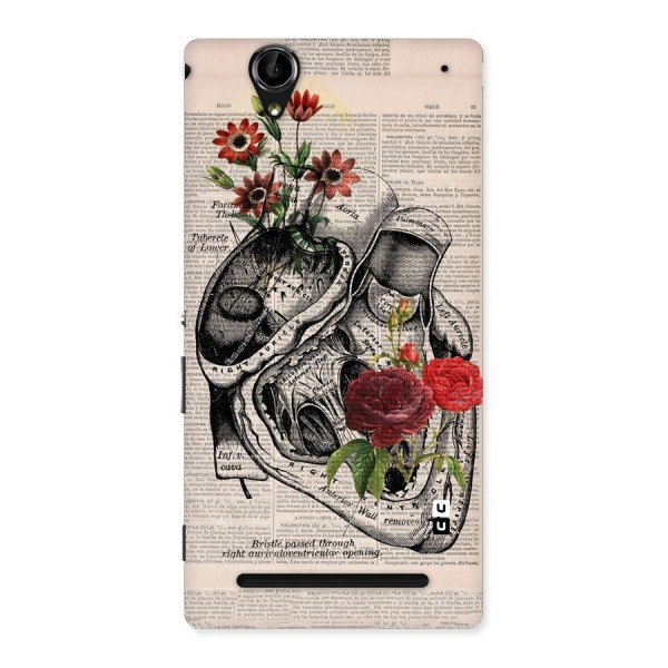 Heart Newspaper Back Case for Sony Xperia T2