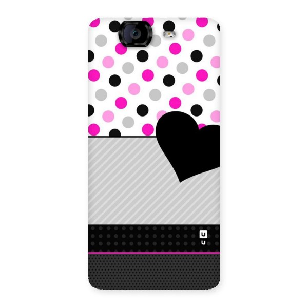 Heart Polka Stripes Back Case for Canvas Knight A350