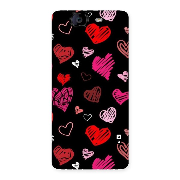 Hearts Art Pattern Back Case for Canvas Knight A350