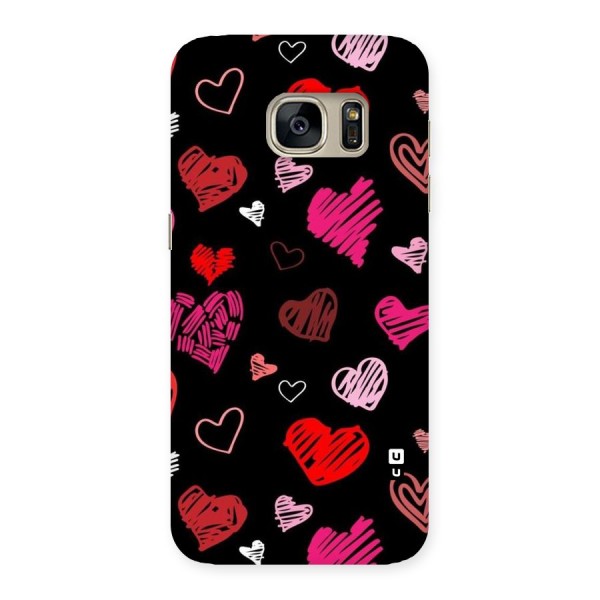 Hearts Art Pattern Back Case for Galaxy S7