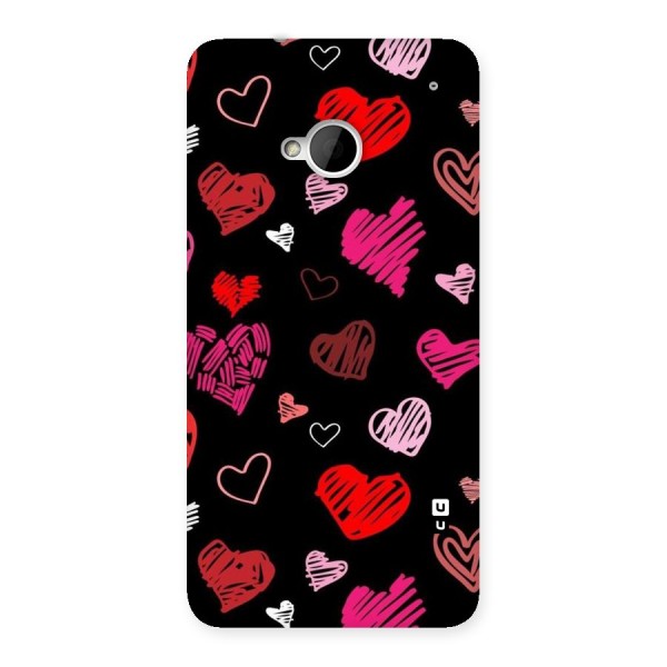 Hearts Art Pattern Back Case for HTC One M7