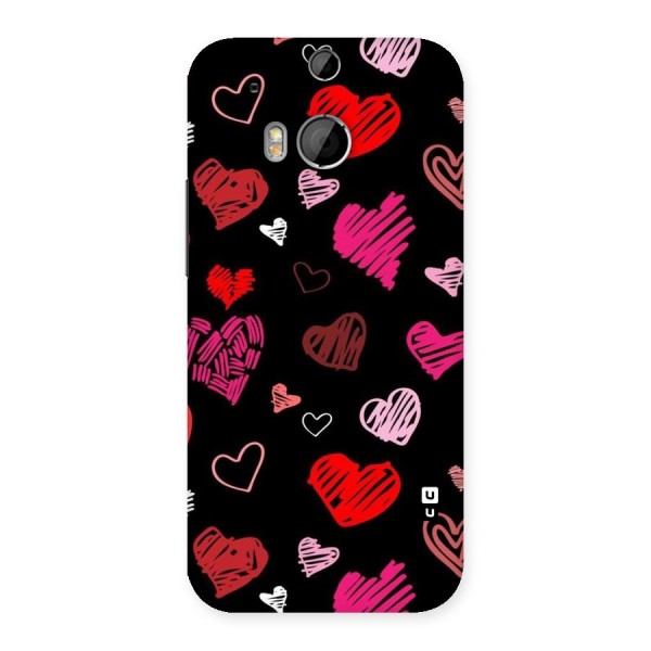Hearts Art Pattern Back Case for HTC One M8