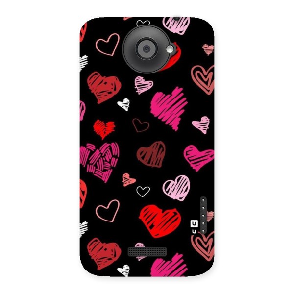 Hearts Art Pattern Back Case for HTC One X
