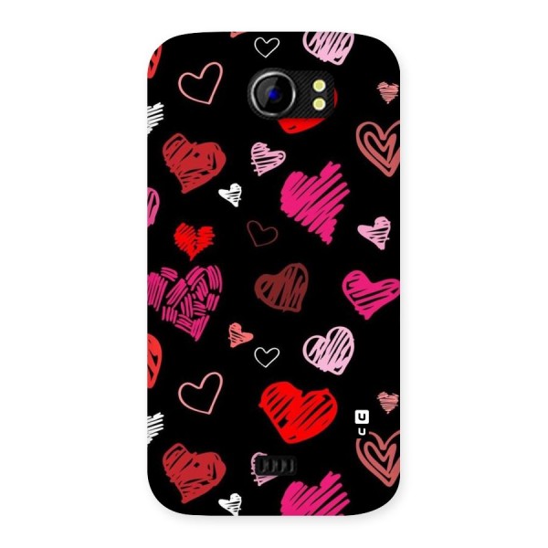 Hearts Art Pattern Back Case for Micromax Canvas 2 A110