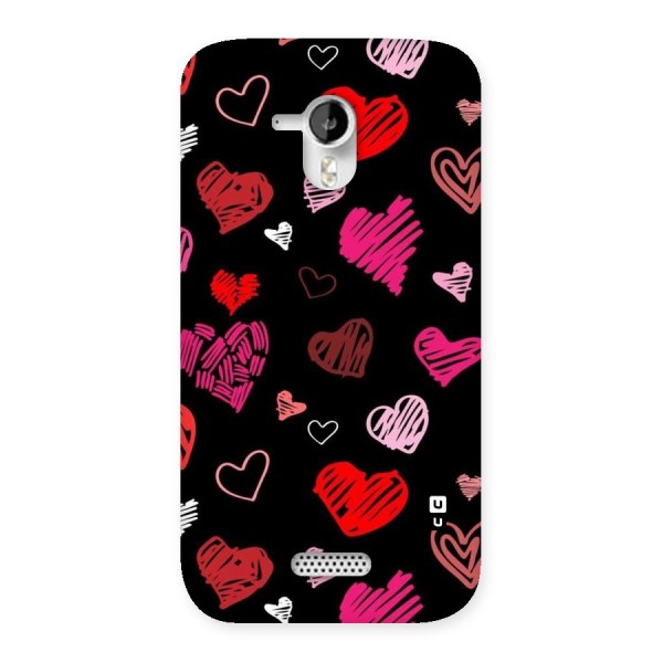 Hearts Art Pattern Back Case for Micromax Canvas HD A116