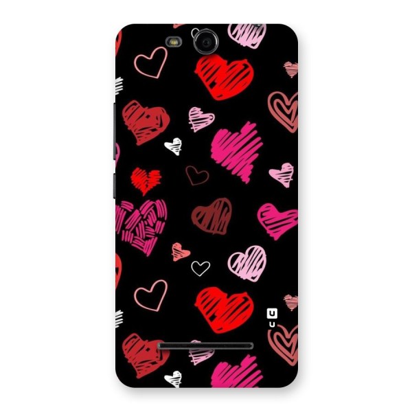 Hearts Art Pattern Back Case for Micromax Canvas Juice 3 Q392