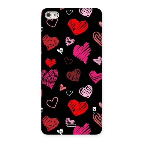 Hearts Art Pattern Back Case for Micromax Canvas Silver 5