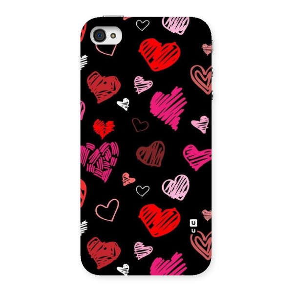 Hearts Art Pattern Back Case for iPhone 4 4s