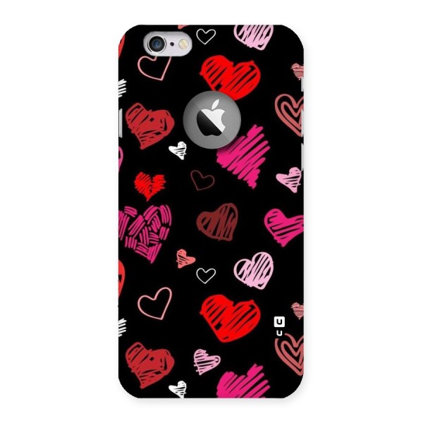 Hearts Art Pattern Back Case for iPhone 6 Logo Cut