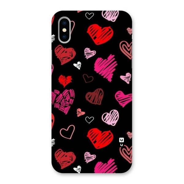 Hearts Art Pattern Back Case for iPhone X