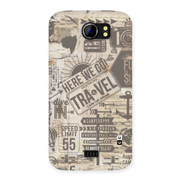 Here We Travel Back Case for Micromax Canvas 2 A110