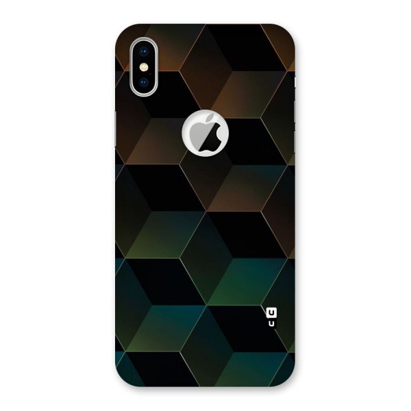 Hexagonal Design Back Case for iPhone X Logo Cut