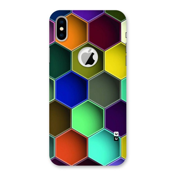 Hexagonal Palette Back Case for iPhone X Logo Cut