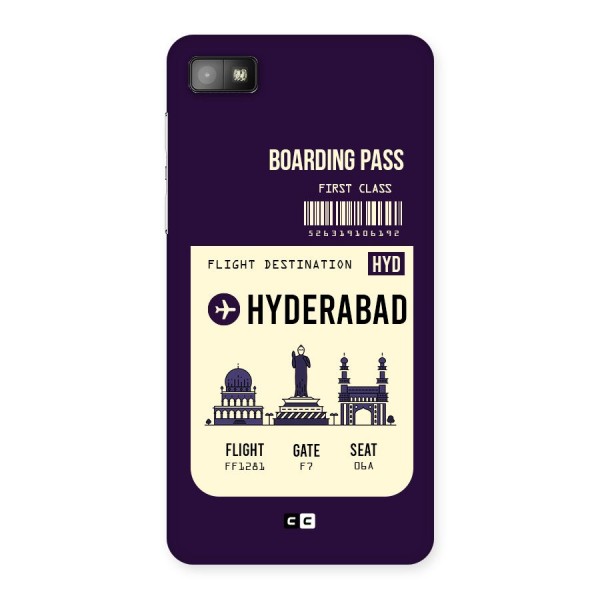 Hyderabad Boarding Pass Back Case for Blackberry Z10