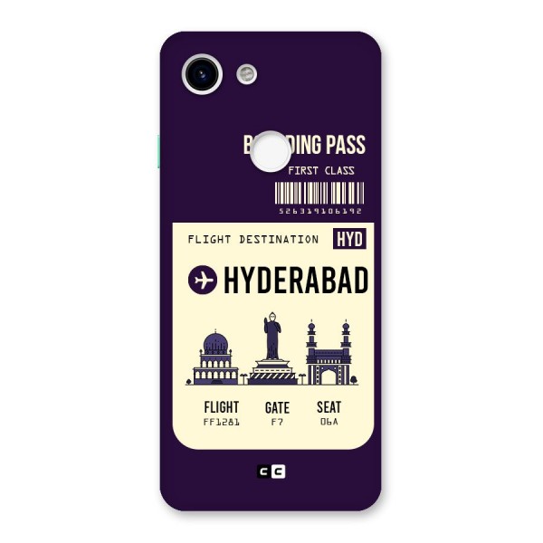 Hyderabad Boarding Pass Back Case for Google Pixel 3