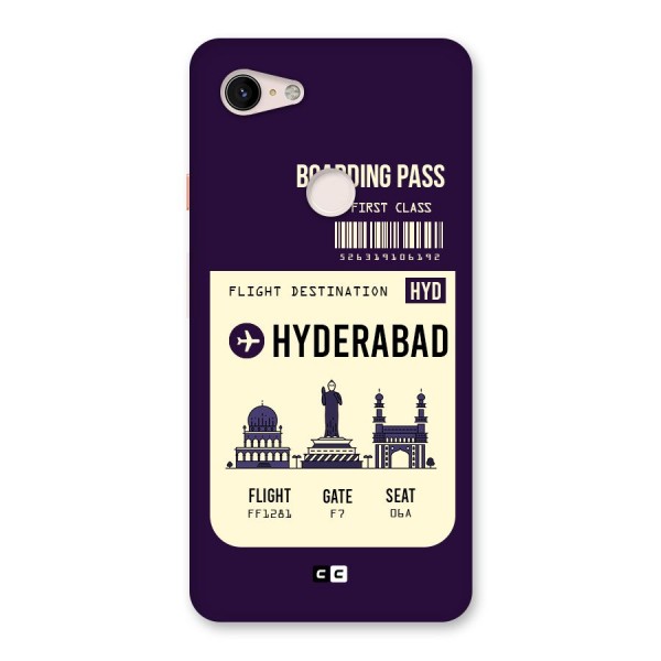 Hyderabad Boarding Pass Back Case for Google Pixel 3 XL