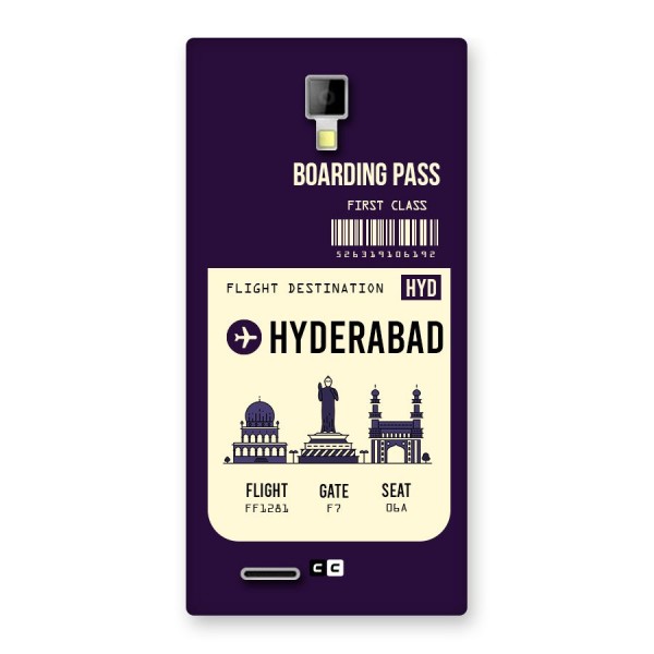 Hyderabad Boarding Pass Back Case for Micromax Canvas Xpress A99