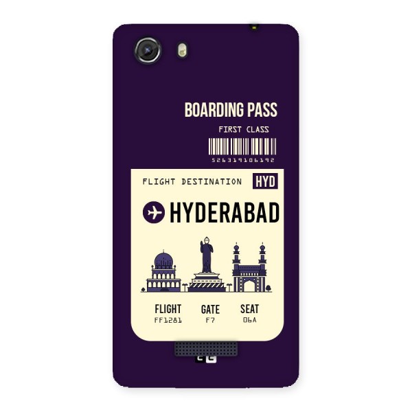 Hyderabad Boarding Pass Back Case for Micromax Unite 3
