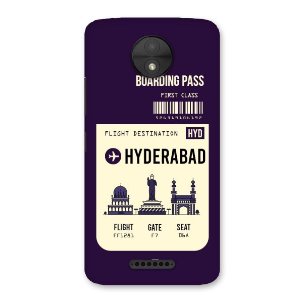 Hyderabad Boarding Pass Back Case for Moto C