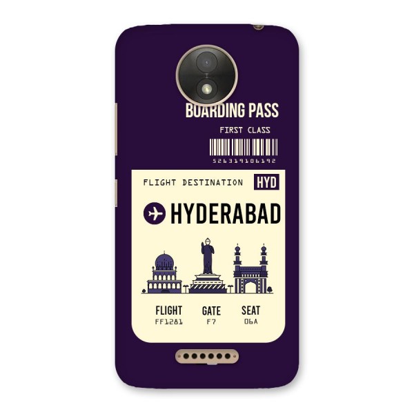 Hyderabad Boarding Pass Back Case for Moto C Plus