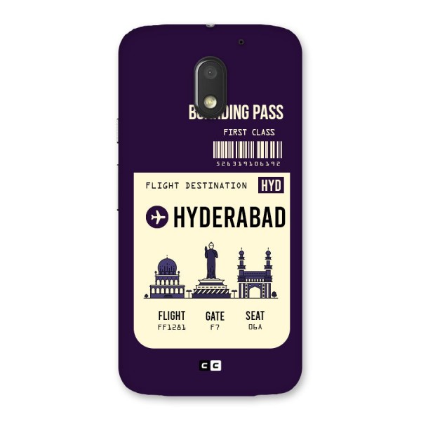 Hyderabad Boarding Pass Back Case for Moto E3 Power