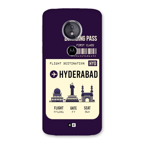 Hyderabad Boarding Pass Back Case for Moto E5