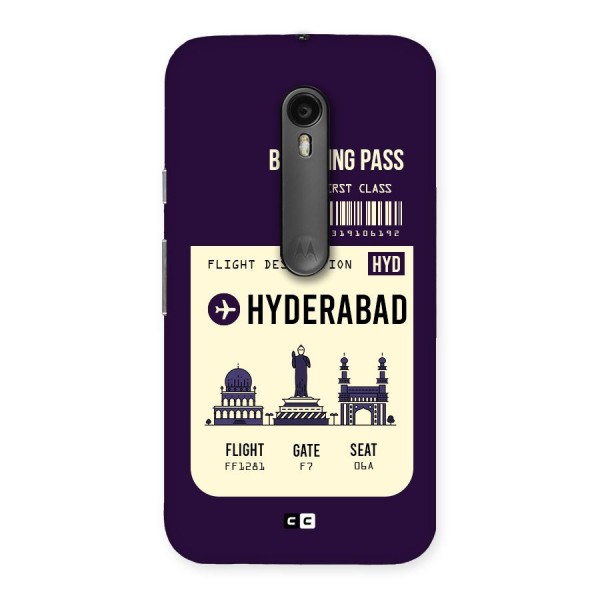 Hyderabad Boarding Pass Back Case for Moto G3