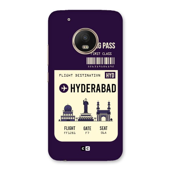 Hyderabad Boarding Pass Back Case for Moto G5 Plus