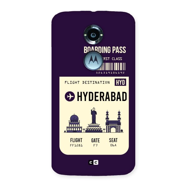 Hyderabad Boarding Pass Back Case for Moto X 2nd Gen