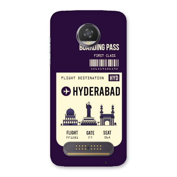 Hyderabad Boarding Pass Back Case for Moto Z2 Play