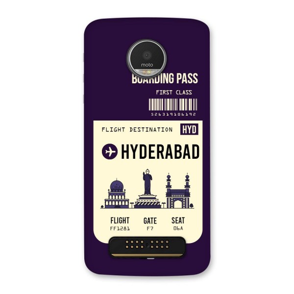 Hyderabad Boarding Pass Back Case for Moto Z Play