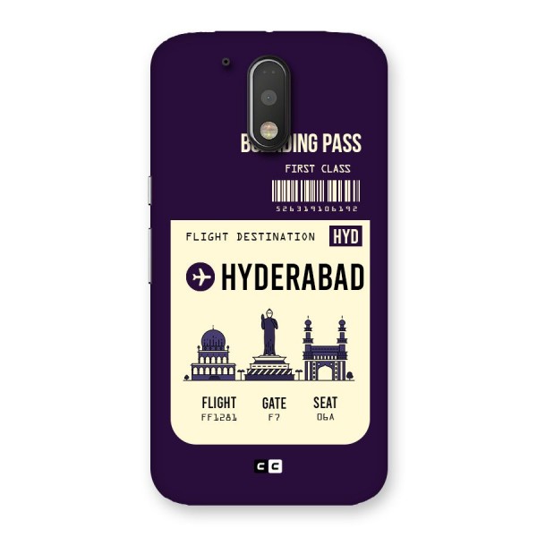 Hyderabad Boarding Pass Back Case for Motorola Moto G4 Plus