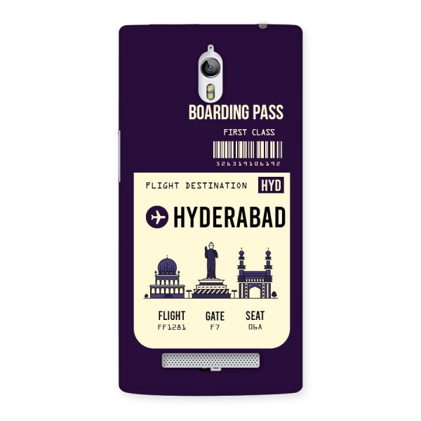 Hyderabad Boarding Pass Back Case for Oppo Find 7