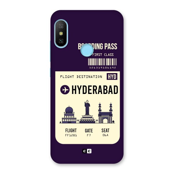 Hyderabad Boarding Pass Back Case for Redmi 6 Pro