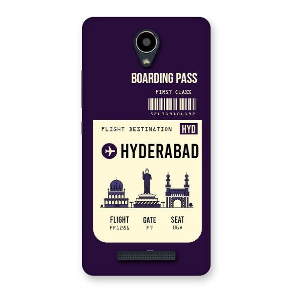 Hyderabad Boarding Pass Back Case for Redmi Note 2