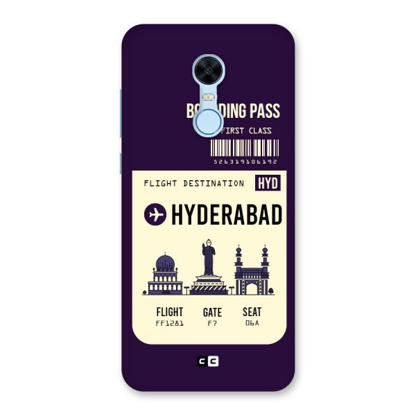 Hyderabad Boarding Pass Back Case for Redmi Note 5
