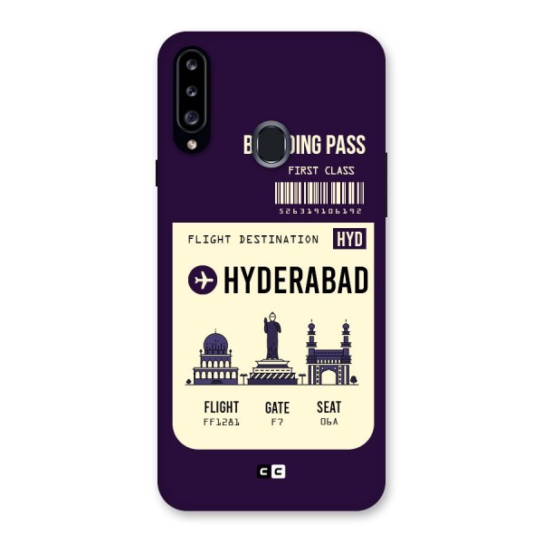 Hyderabad Boarding Pass Back Case for Samsung Galaxy A20s