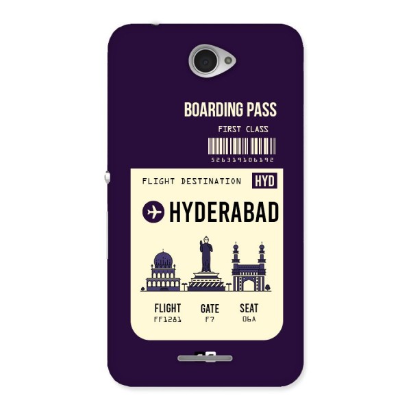Hyderabad Boarding Pass Back Case for Sony Xperia E4