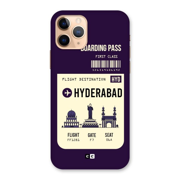 Hyderabad Boarding Pass Back Case for iPhone 11 Pro