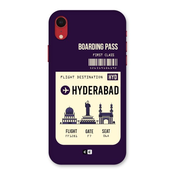 Hyderabad Boarding Pass Back Case for iPhone XR