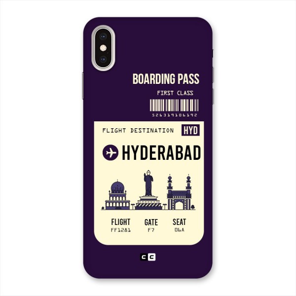 Hyderabad Boarding Pass Back Case for iPhone XS Max
