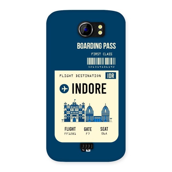 Indore Boarding Pass Back Case for Micromax Canvas 2 A110
